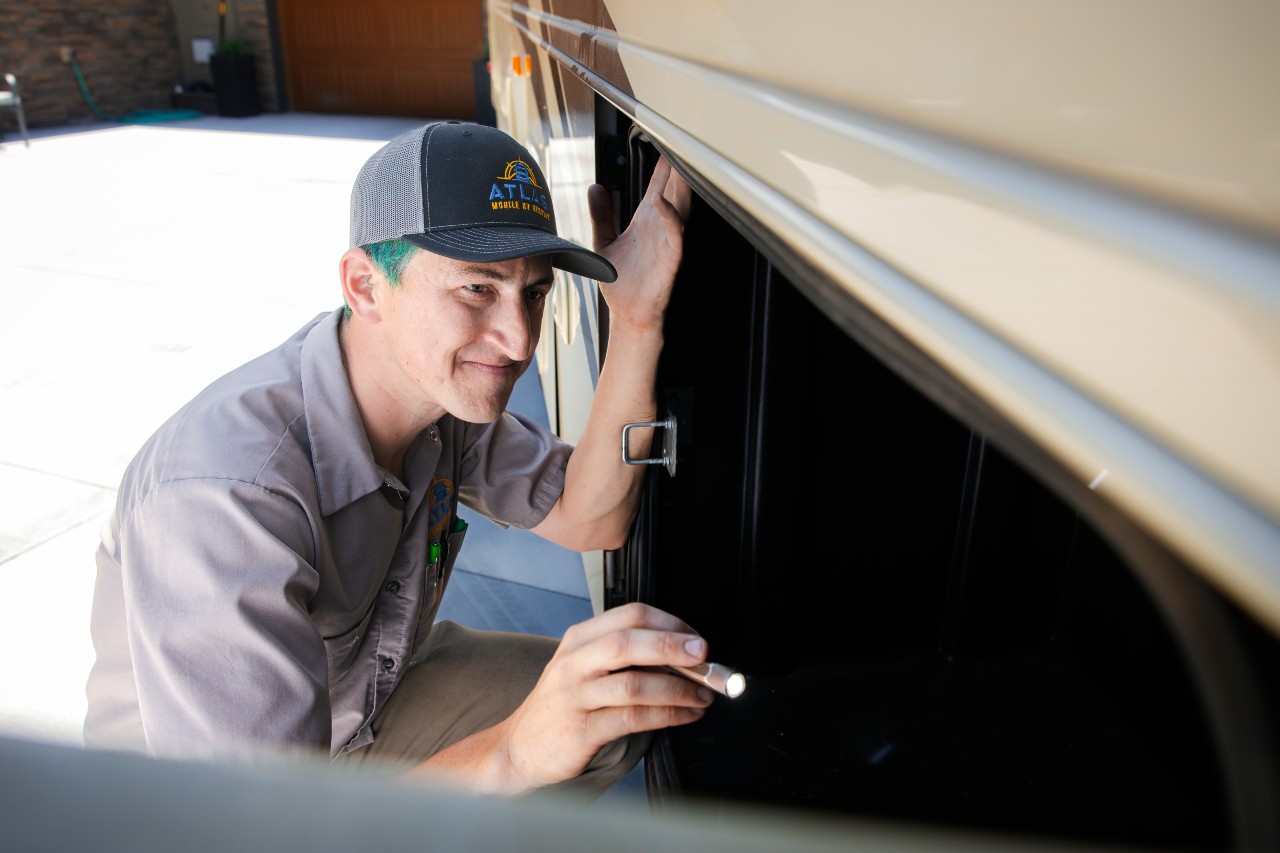 RV water heater inspection